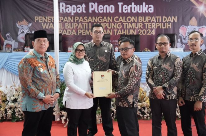 
					KPU Lamtim Pleno Penetapan Ela-Azwar Sebagai Bupati dan Wakil Bupati Lamtim